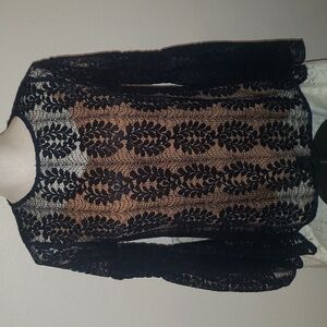 Michael Kors CollectionRound-Neck Bell-Sleeve Floral-Lace Top